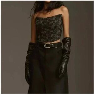 NWT- Anthropologie Women's Black and Grey Corset medium